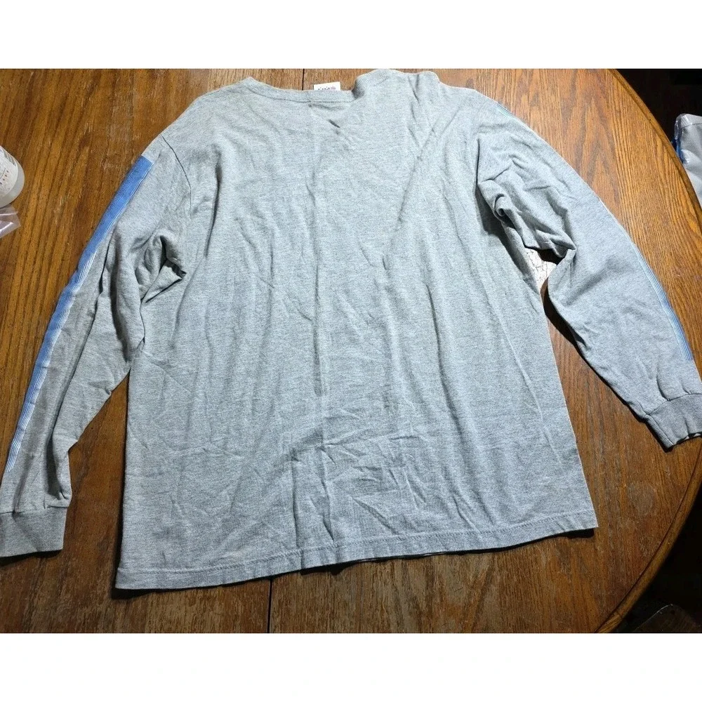 Vintage Adidas Shirt Mens L Gray Long Sleeve Graphic Spell Out Logo y2k‎ soccer